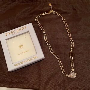 Eye Candy gold plated link constellation necklace with colorful stones